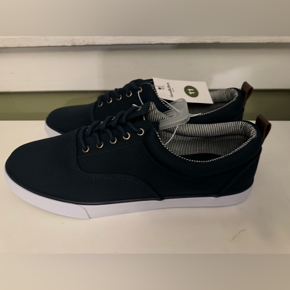 Navy blue sneakers